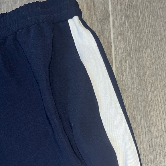 Women's J. Crew Navy Blue & White Tuxedo Stripe Jogger Pants - Picture 10 of 10